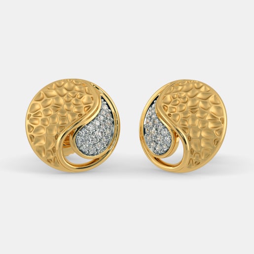550 Gold Studs Earring Designs Online In India 2018 Bluestone The Jaimini Paisley Stud Earrings
