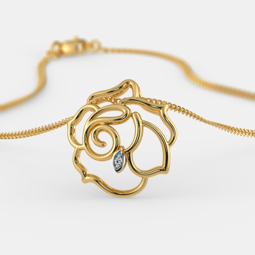 Diamond Pendant In Yellow Gold (1.72 Gram) With Diamonds (0.010 Ct)