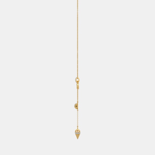 Diamond Necklace In Yellow Gold (5.7 Gram) With Diamonds (0.101 Ct)