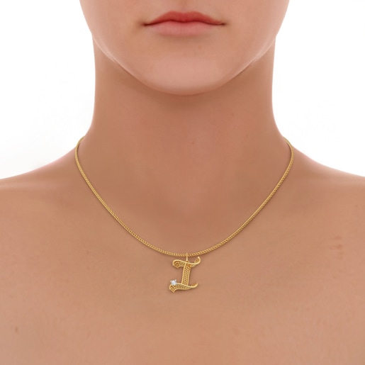Diamond Pendant In Yellow Gold (1.144 Gram) With Diamonds (0.069 Ct)